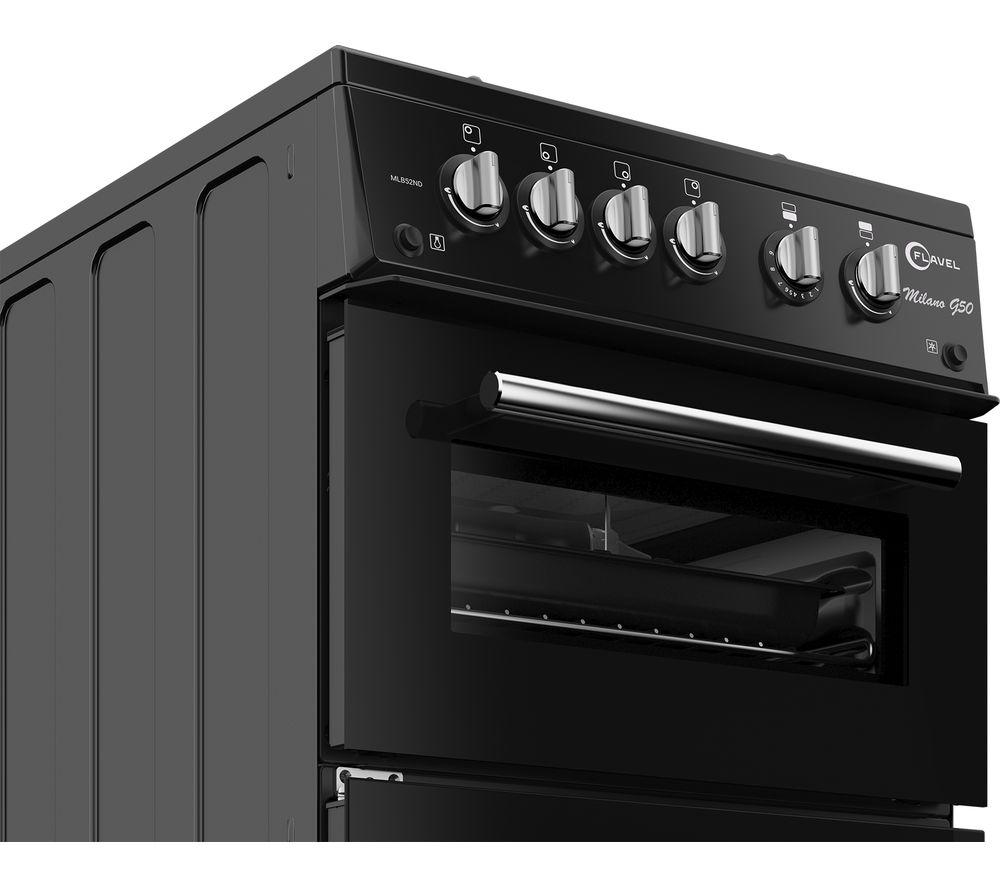 FLAVEL MLB52NDK 50 cm Gas Cooker - Black & Stainless Steel image number 2 of 5