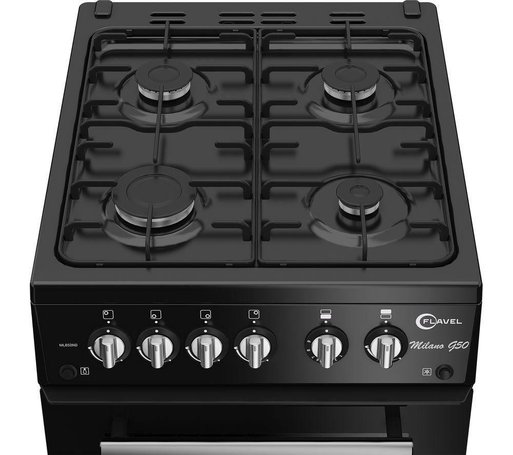 FLAVEL MLB52NDK 50 cm Gas Cooker - Black & Stainless Steel image number 3 of 5