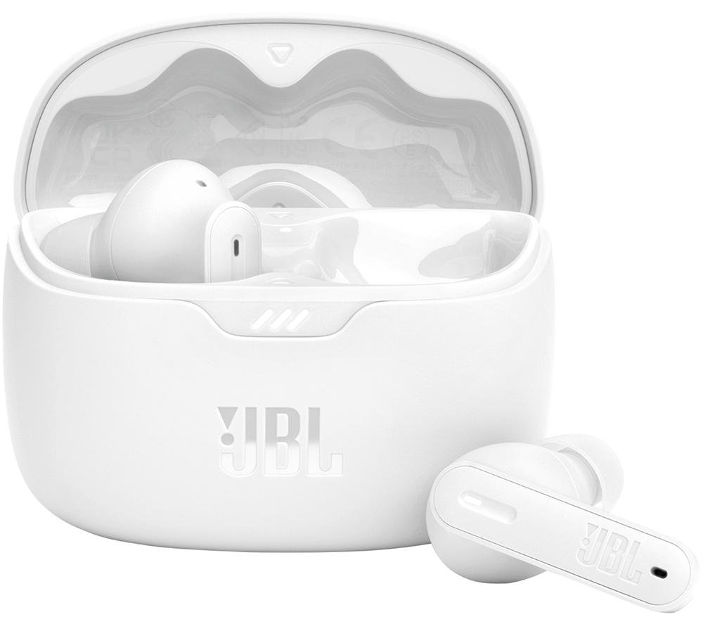 For JBL Tune Beam Bluetooth Earphone Silicone Protective Case (White)