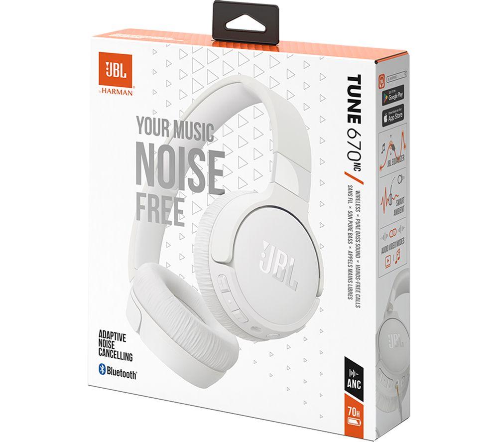 JBL Tune 670NC Wireless Bluetooth Noise-Cancelling Headphones - White image number 11 of 12
