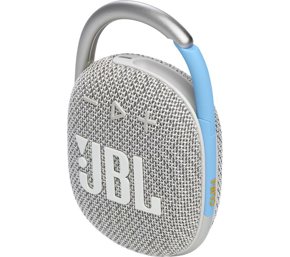 JBL Clip 4 ECO Wireless Bluetooth Speaker, Waterproof with 10 Hours of Battery Life, White