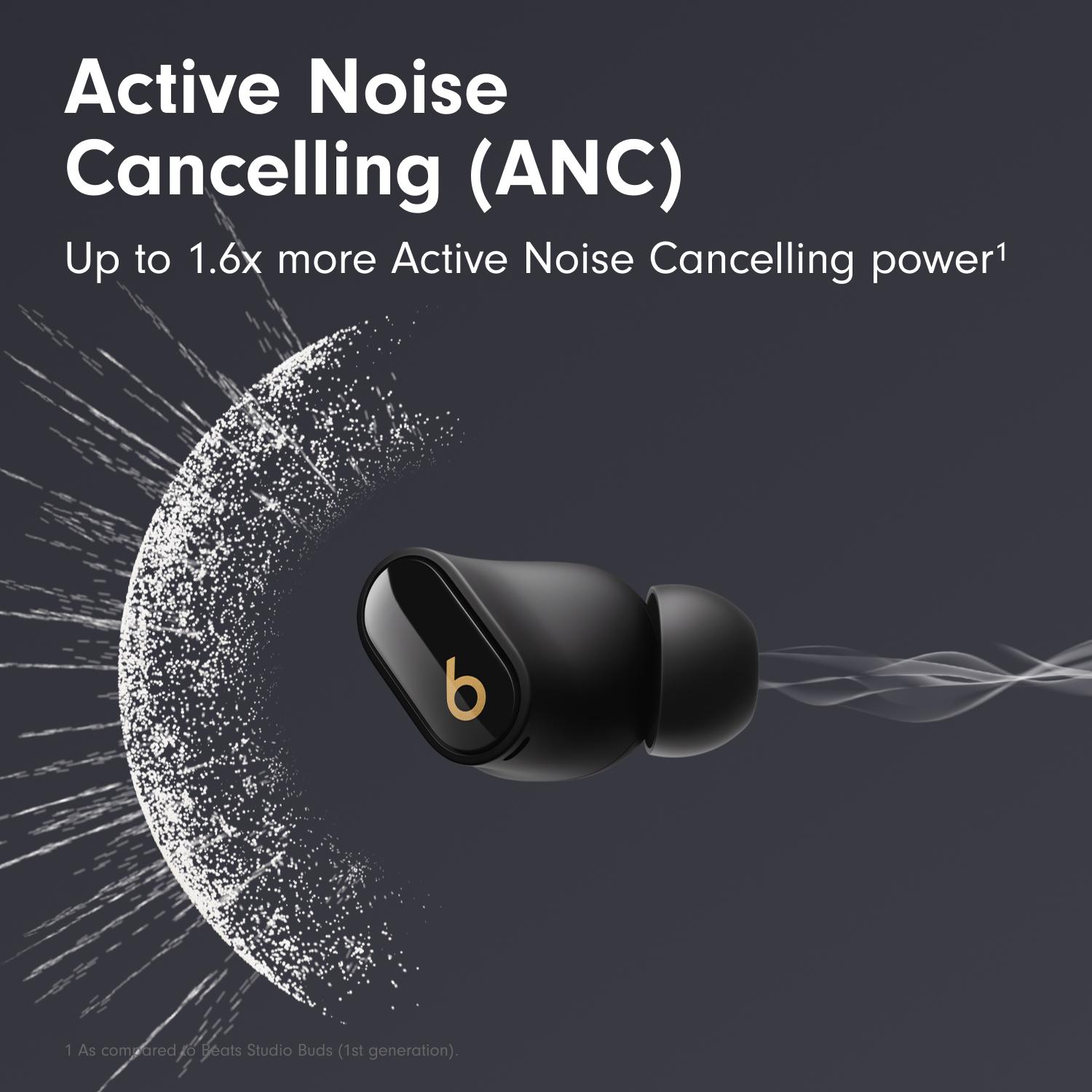 BEATS Studio Buds + Wireless Bluetooth Noise-Cancelling Earbuds - Black image number 4 of 12
