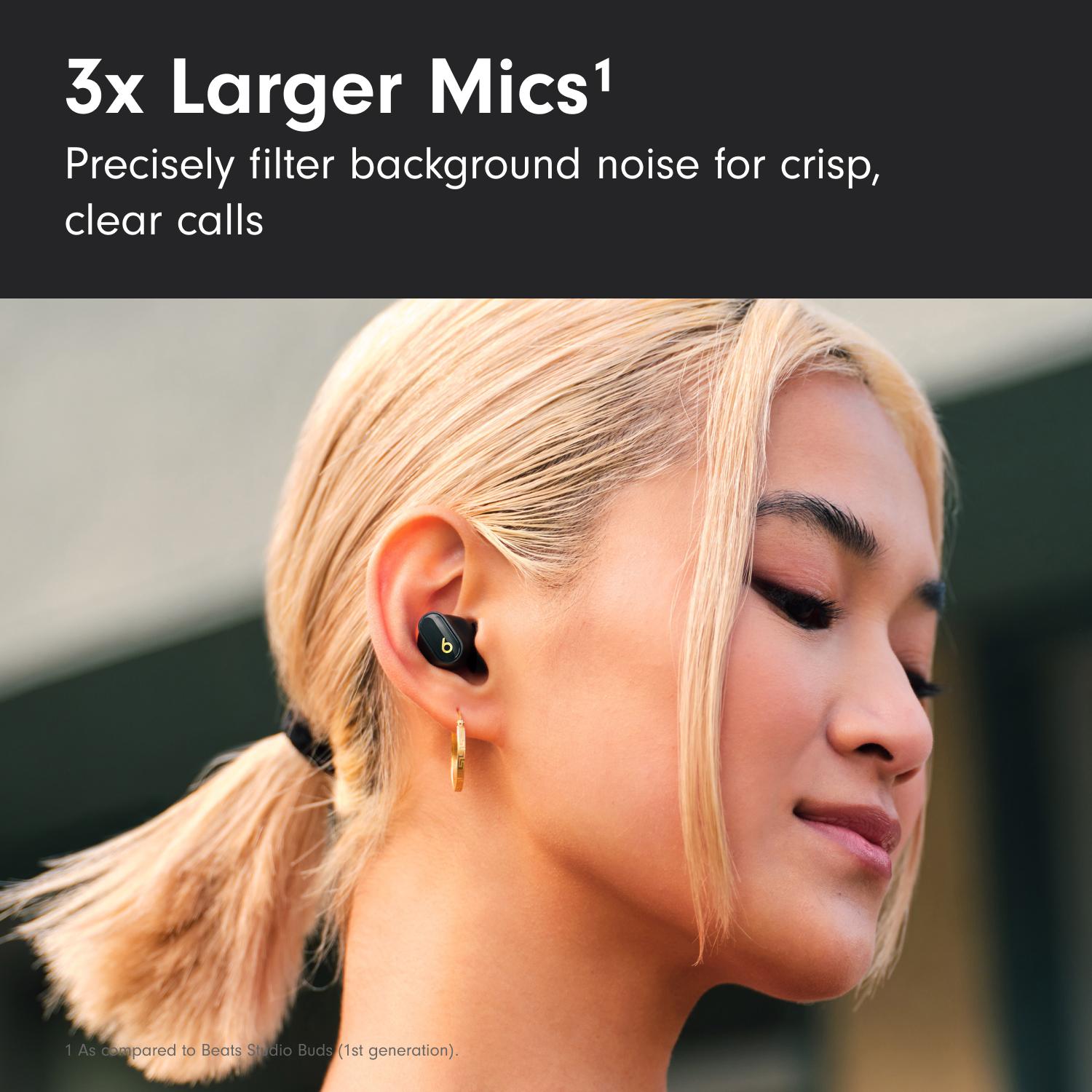 BEATS Studio Buds + Wireless Bluetooth Noise-Cancelling Earbuds - Black image number 9 of 12