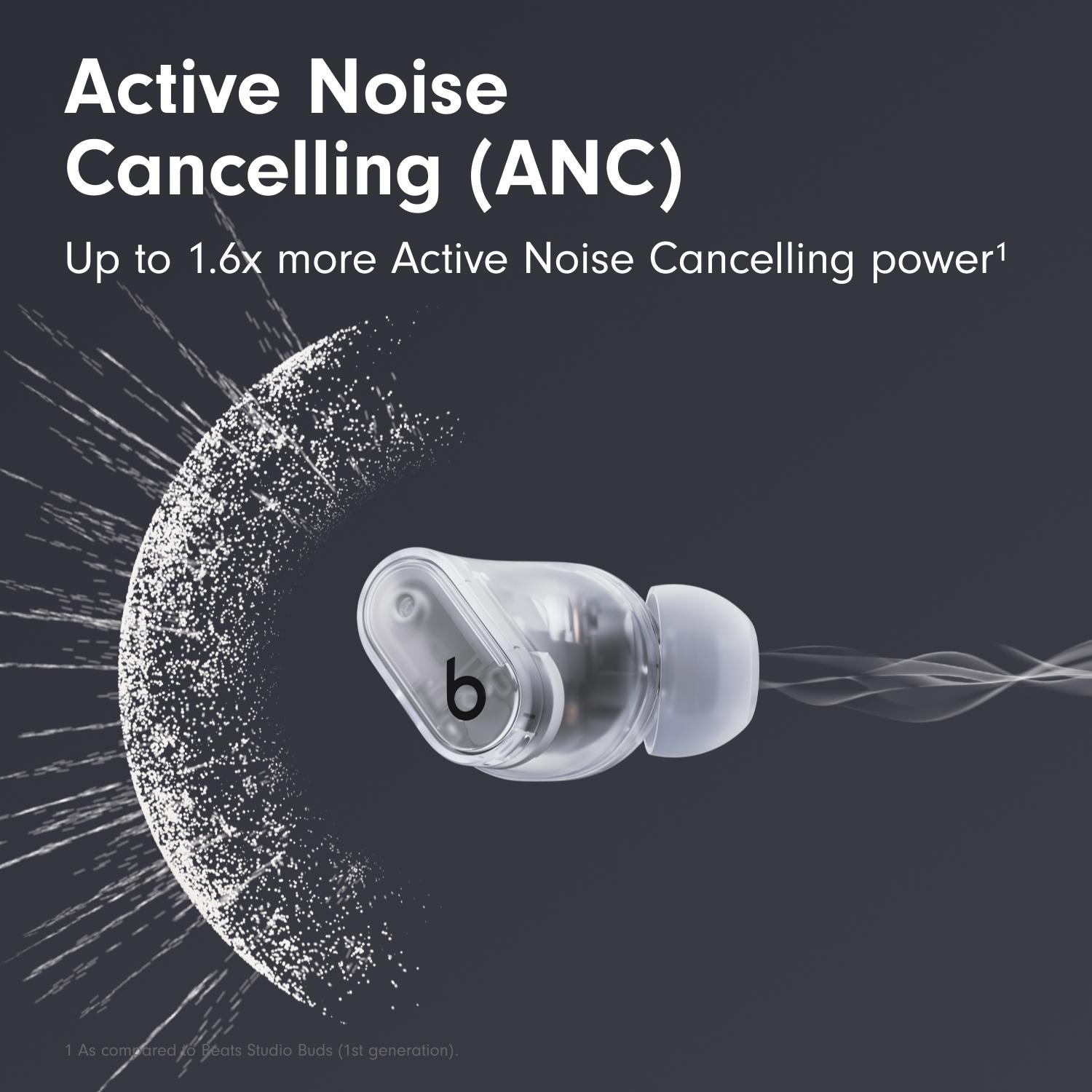 BEATS Studio Buds + Wireless Bluetooth Noise-Cancelling Earbuds - Clear image number 4 of 12