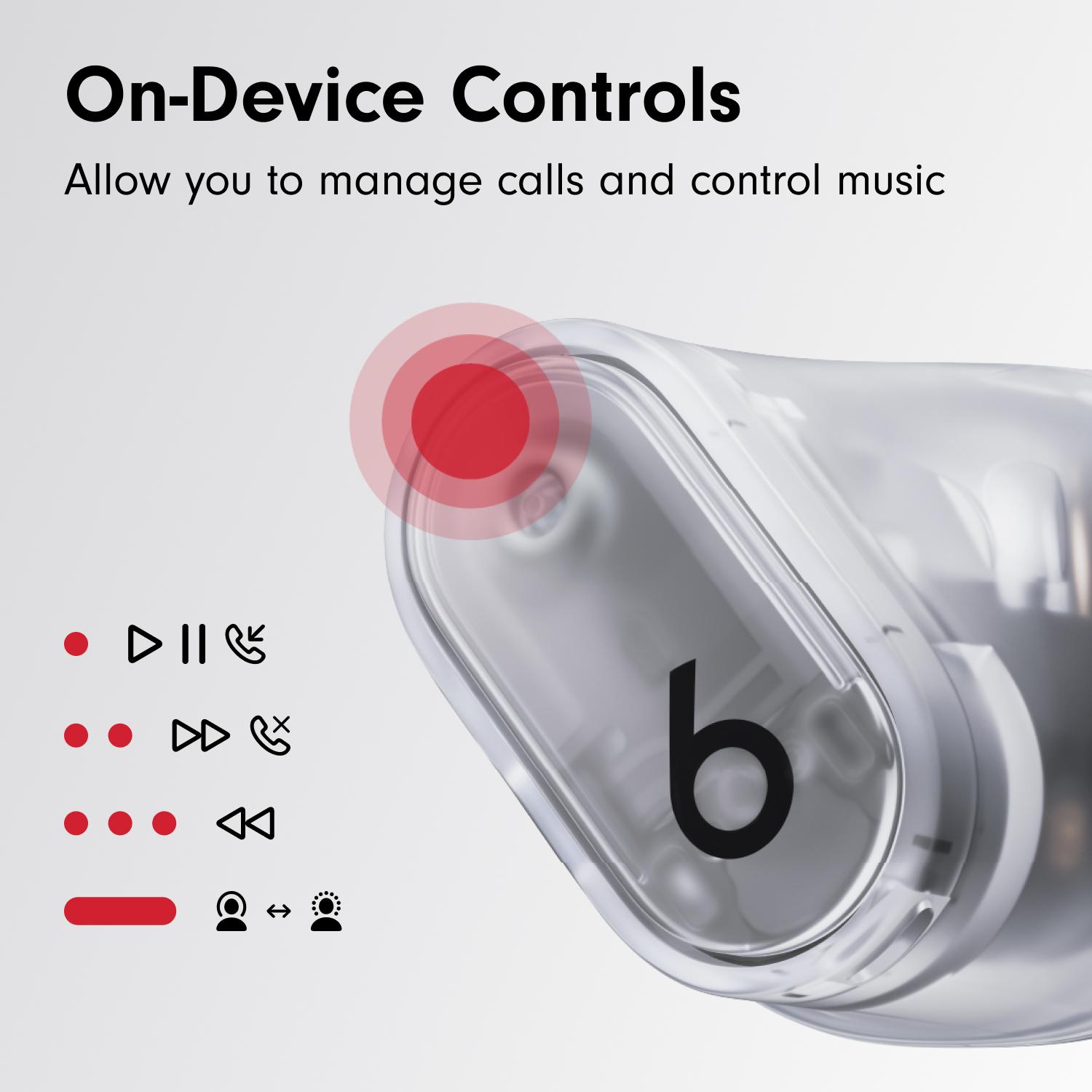 BEATS Studio Buds + Wireless Bluetooth Noise-Cancelling Earbuds - Clear image number 10 of 12