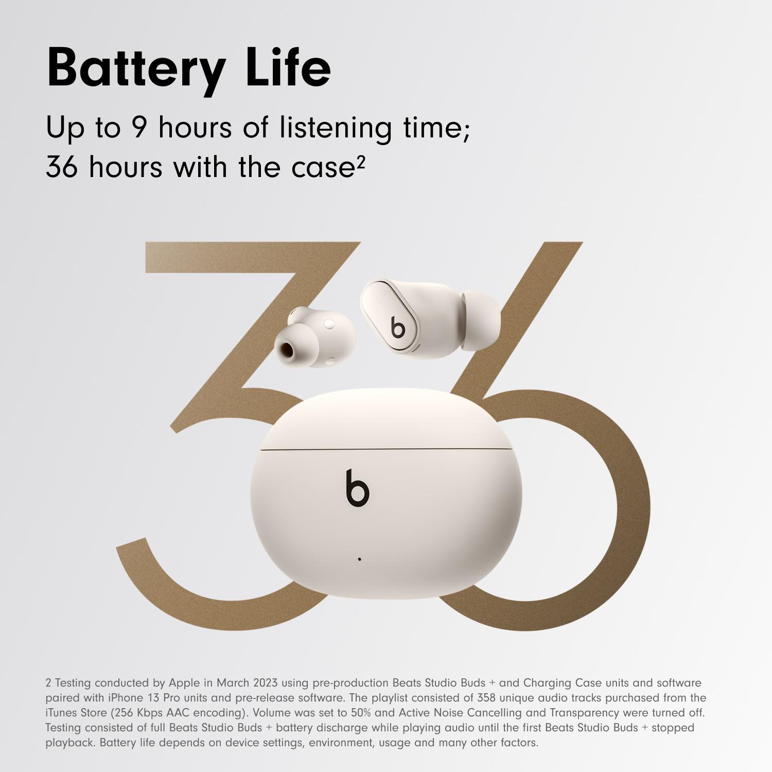 Noise cancelling earbuds discount long battery life