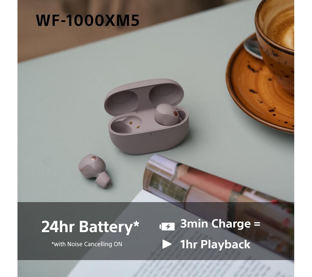 SONY WF-1000XM5 Wireless Bluetooth Noise-Cancelling Earbuds - Smoky Pink image number 7 of 20