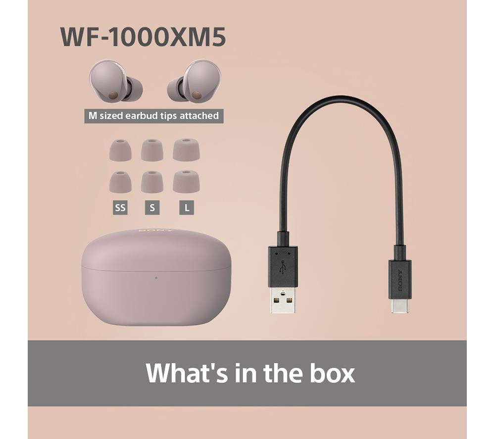 SONY WF-1000XM5 Wireless Bluetooth Noise-Cancelling Earbuds - Smoky Pink image number 11 of 20