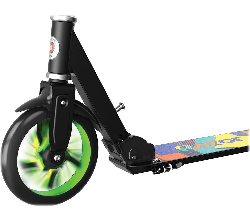 RAZOR A5 Lux Lighted Folding Kick Scooter - Green image number 5 of 12