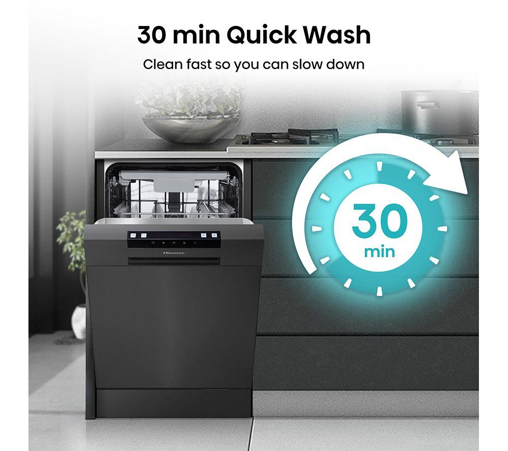 HISENSE HS523E15BUK Slimline Dishwasher - Black image number 4 of 14