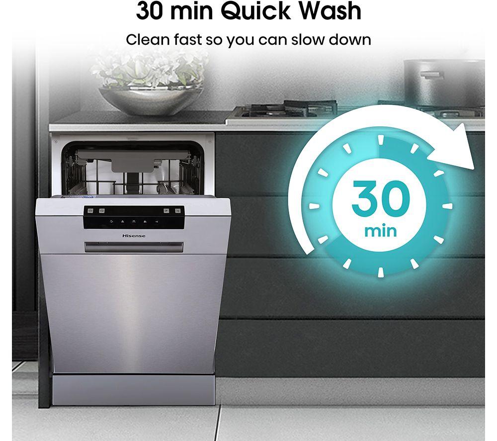 HISENSE HS523E15XUK Slimline Dishwasher - Stainless Steel image number 7 of 18