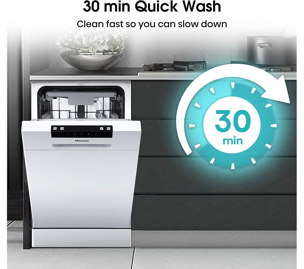 HISENSE HS523E15WUK Slimline Dishwasher - White image number 4 of 15