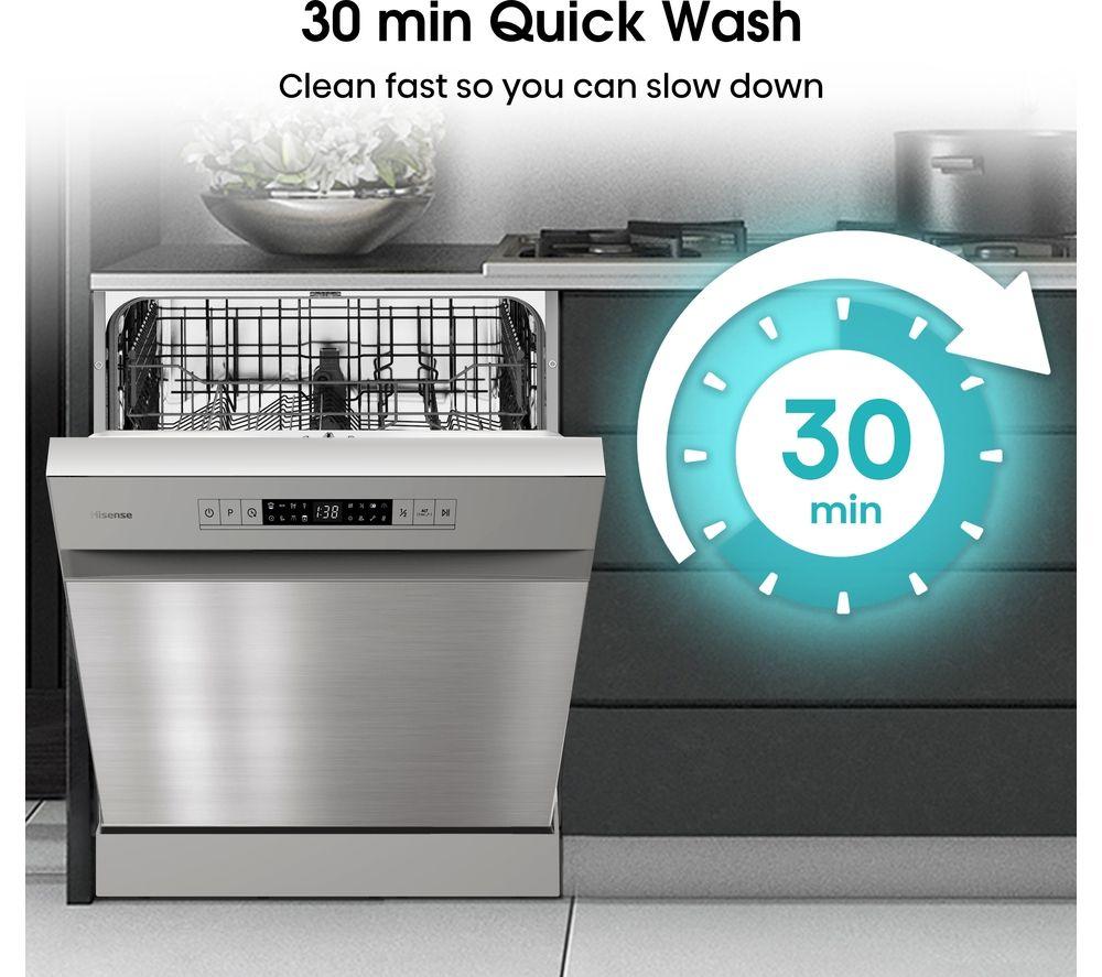 HISENSE HS622E90XUK Full-size Dishwasher - Stainless Steel image number 9 of 17