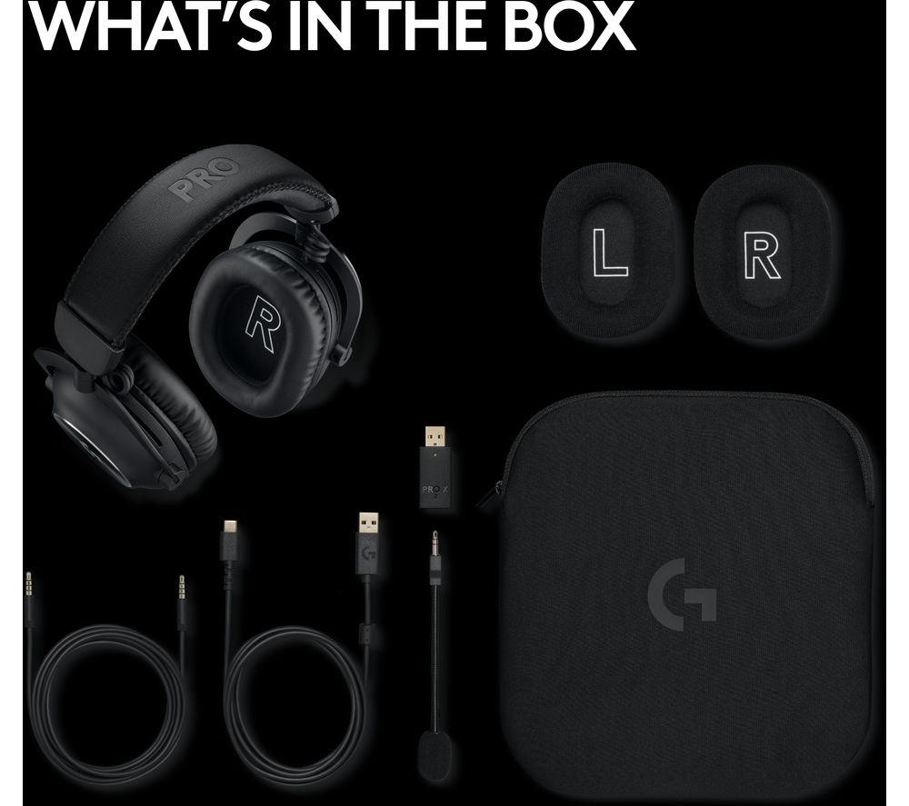 LOGITECH PRO X 2 Graphene Driver LIGHTSPEED Wireless 7.1 Gaming Headset - Black image number 10 of 12