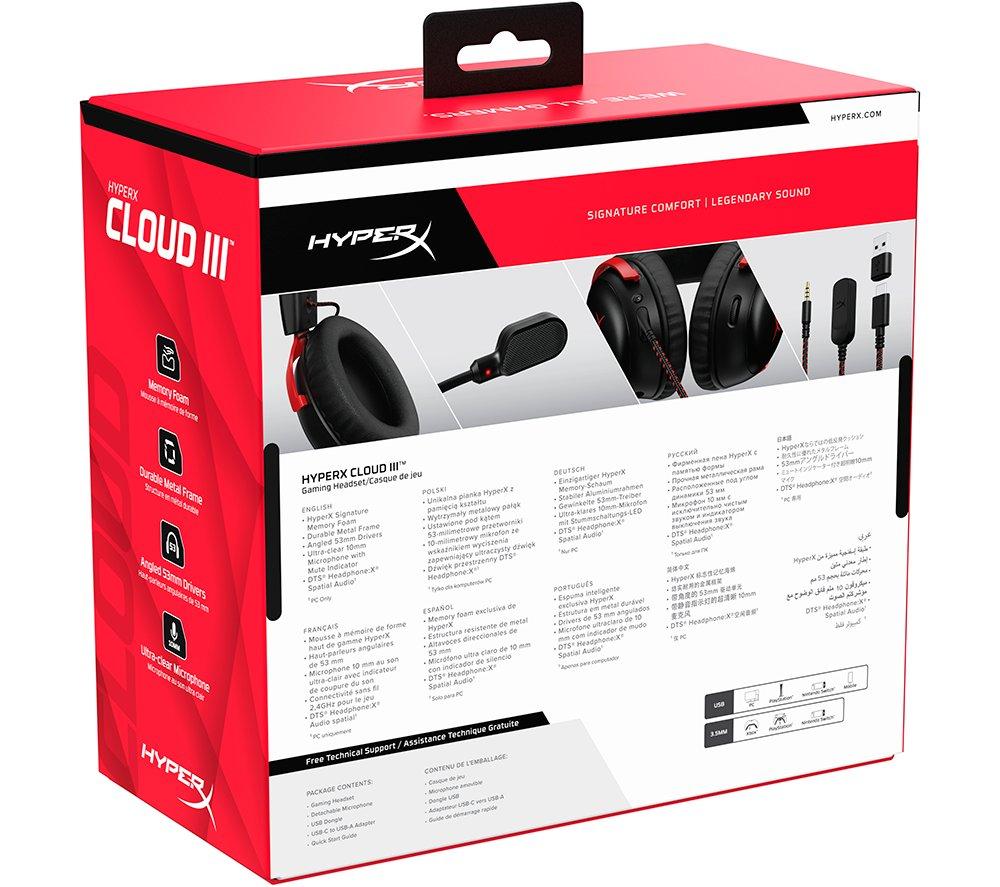 HYPERX Cloud III Gaming Headset - Black & Red image number 15 of 15