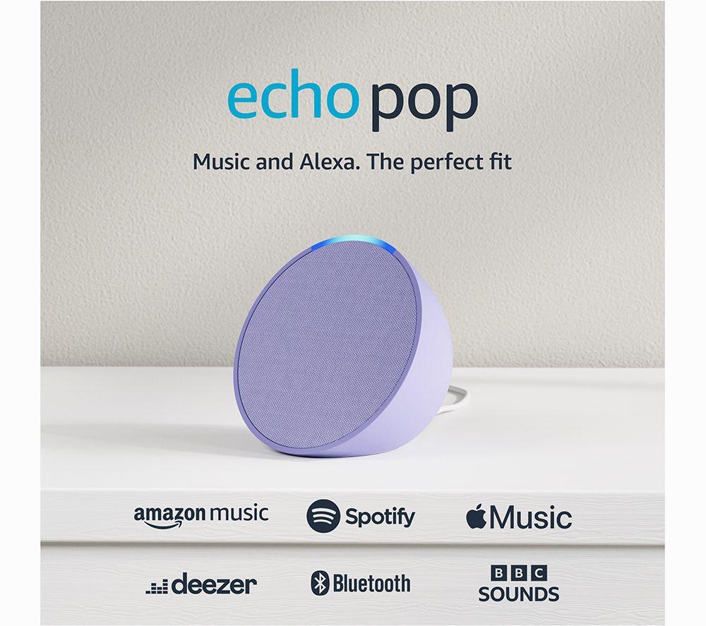 Echo Pop (1st Gen, 2023 Release) Full sound Compact Smart Speaker  with Alexa - Lavender Bloom