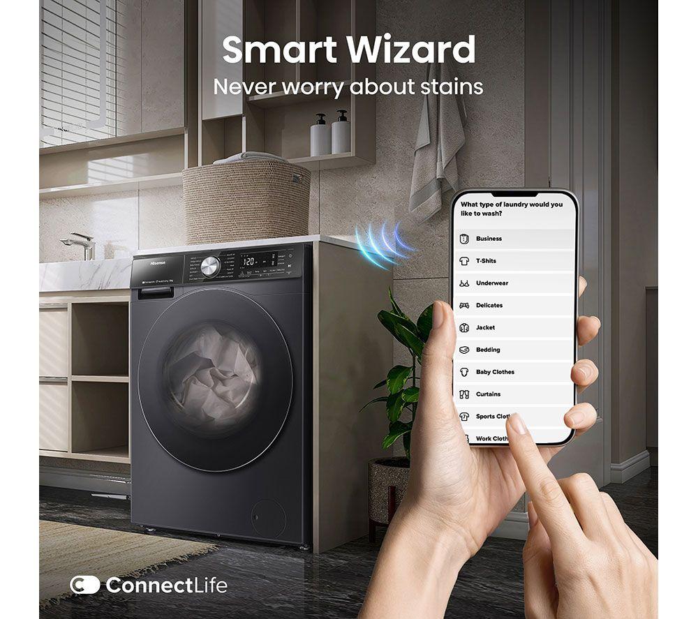 HISENSE 5S Series Auto Dosing WF5S1245BB WiFi-enabled 12 kg 1400 Spin Washing Machine - Black image number 8 of 10