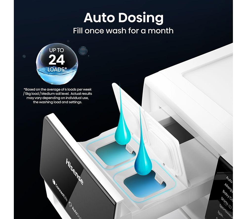 HISENSE 5S Series Auto Dosing WF5S1245BW WiFi-enabled 12 kg 1400 Spin Washing Machine - White image number 9 of 14