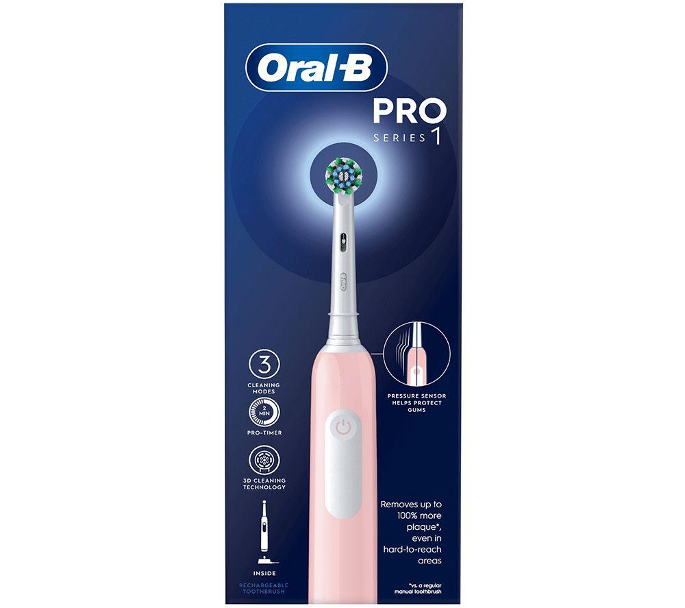 ORAL B Pro 1 Cross Action Electric Toothbrush - Pink, Pink