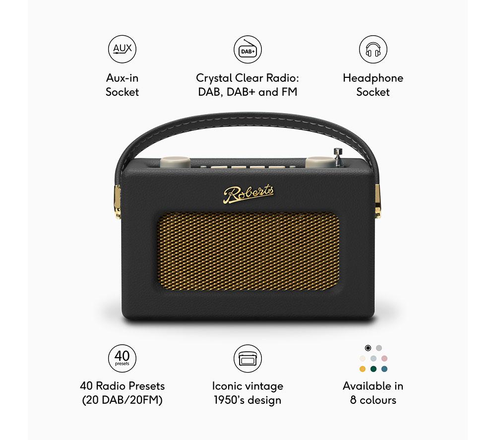 ROBERTS Revival Uno BT Portable DAB+/FM Retro Bluetooth Radio - Black image number 9 of 10