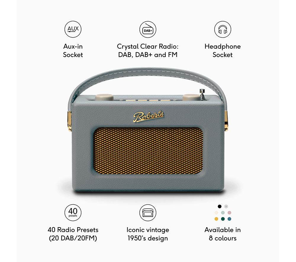 ROBERTS Revival Uno BT Portable DAB+/FM Retro Bluetooth Radio - Dove Grey image number 9 of 9