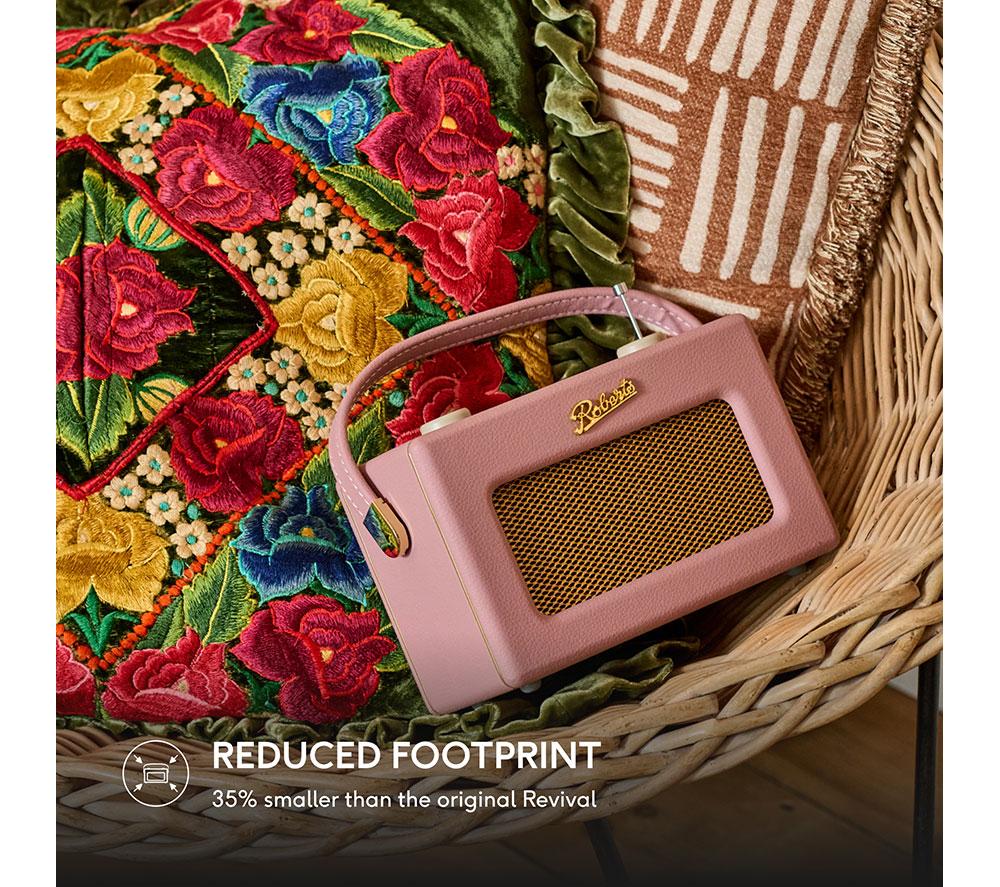 ROBERTS Revival Uno BT Portable DAB+/FM Retro Bluetooth Radio - Dusty Pink image number 6 of 8