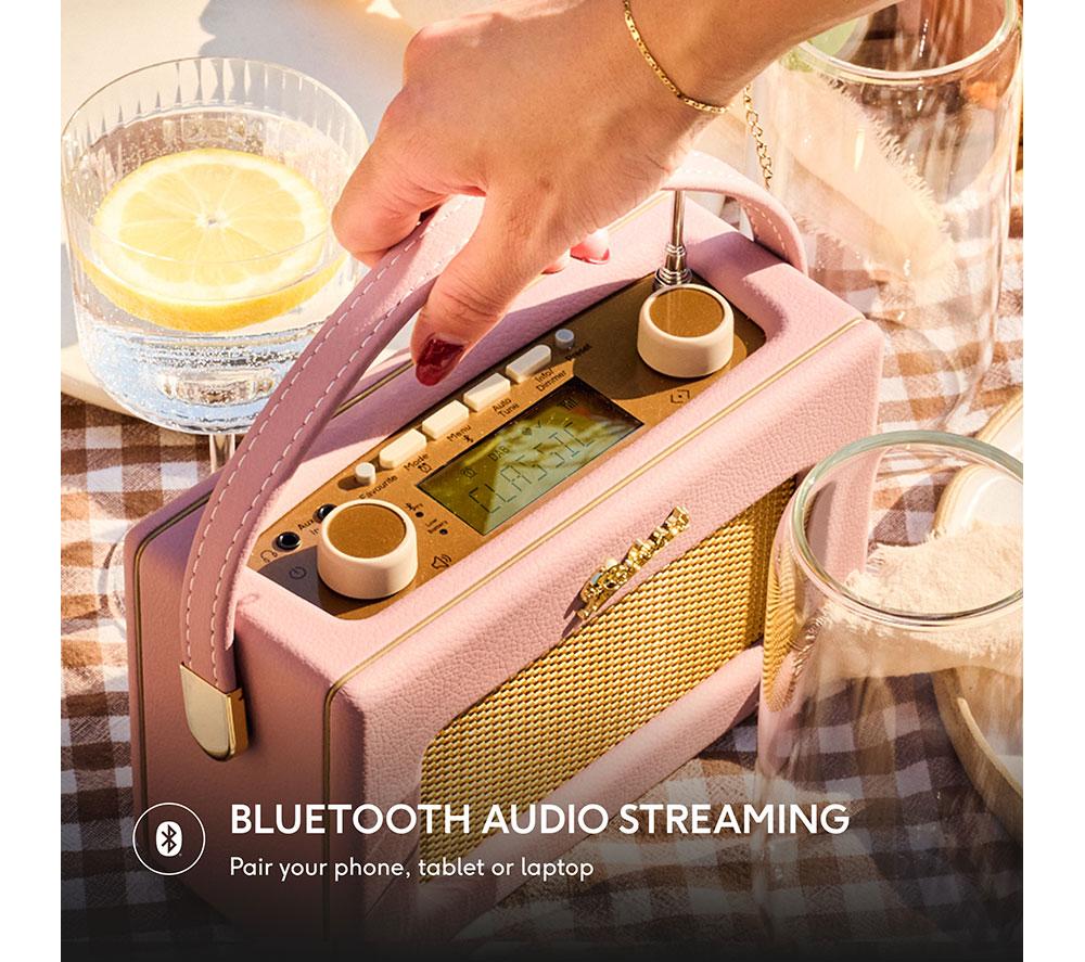 ROBERTS Revival Uno BT Portable DAB+/FM Retro Bluetooth Radio - Dusty Pink image number 7 of 8