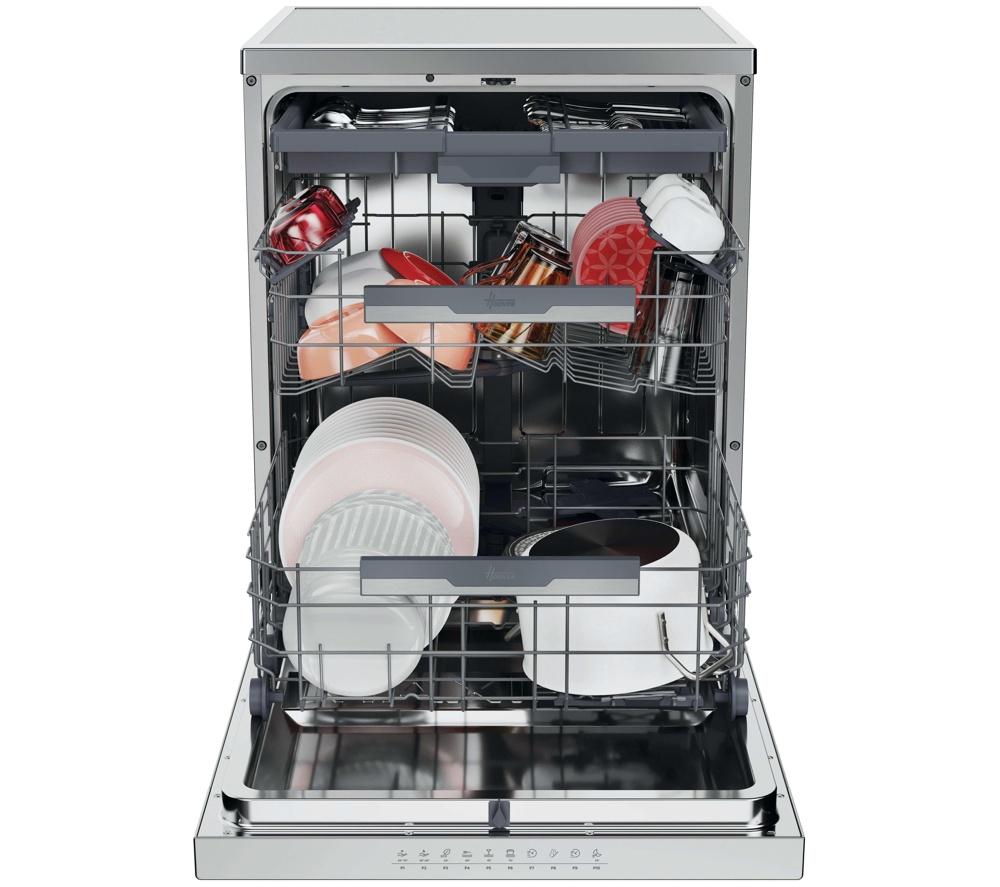 HOOVER H-Dish 600 H6F6B4S1PXUK-80 Full-size WiFi-enabled Dishwasher - Stainless Steel image number 3 of 19