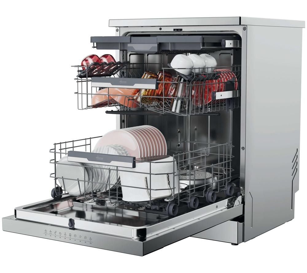 HOOVER H-Dish 600 H6F6B4S1PXUK-80 Full-size WiFi-enabled Dishwasher - Stainless Steel image number 4 of 19