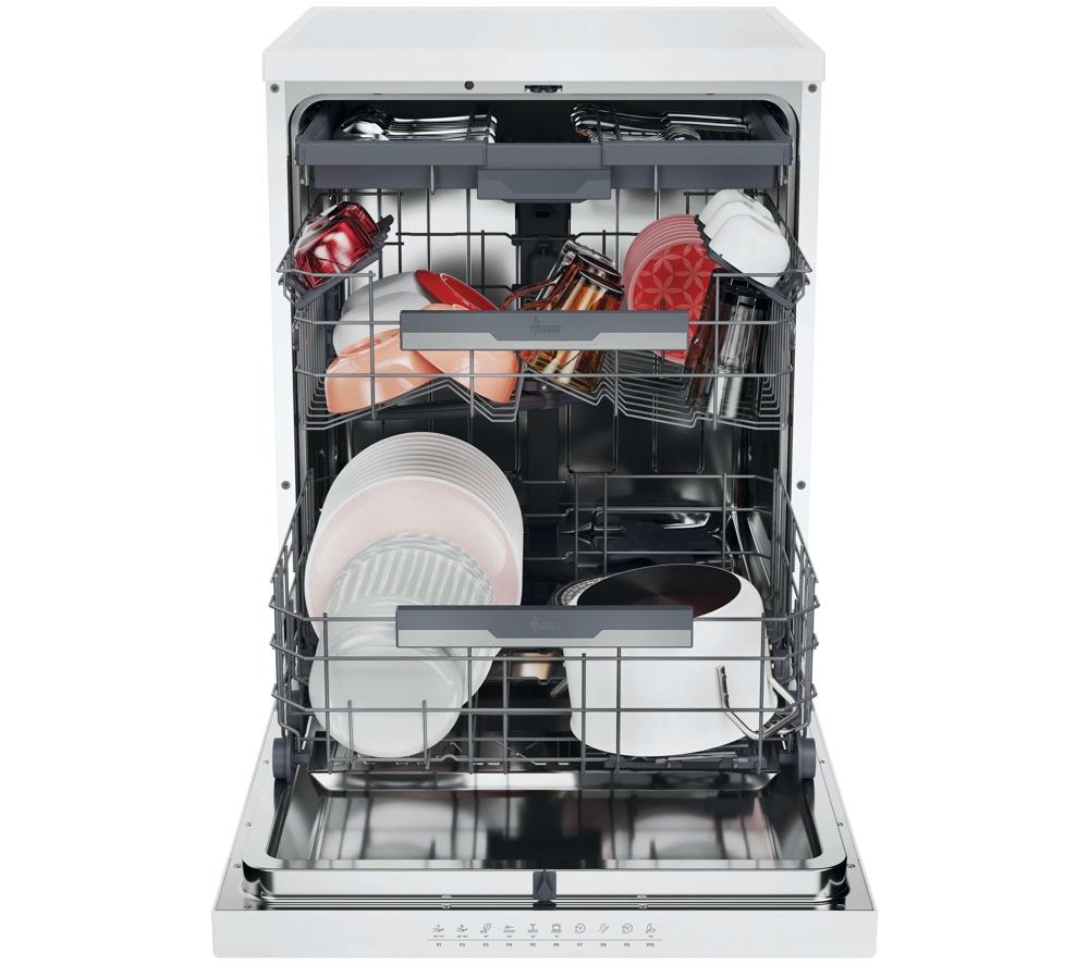 HOOVER H-Dish 600 H6F 6B4S1PWUK-80 Full-size WiFi-enabled Dishwasher - White image number 3 of 16