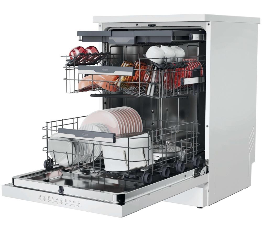 HOOVER H-Dish 600 H6F 6B4S1PWUK-80 Full-size WiFi-enabled Dishwasher - White image number 4 of 16