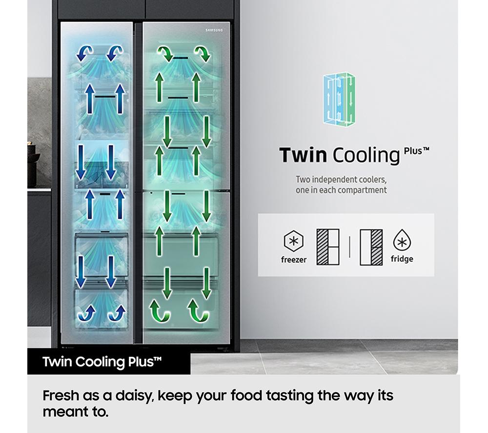SAMSUNG Series 9 Beverage Center RH69CG895DS9EU American-Style Smart Fridge Freezer - Silver image number 8 of 12
