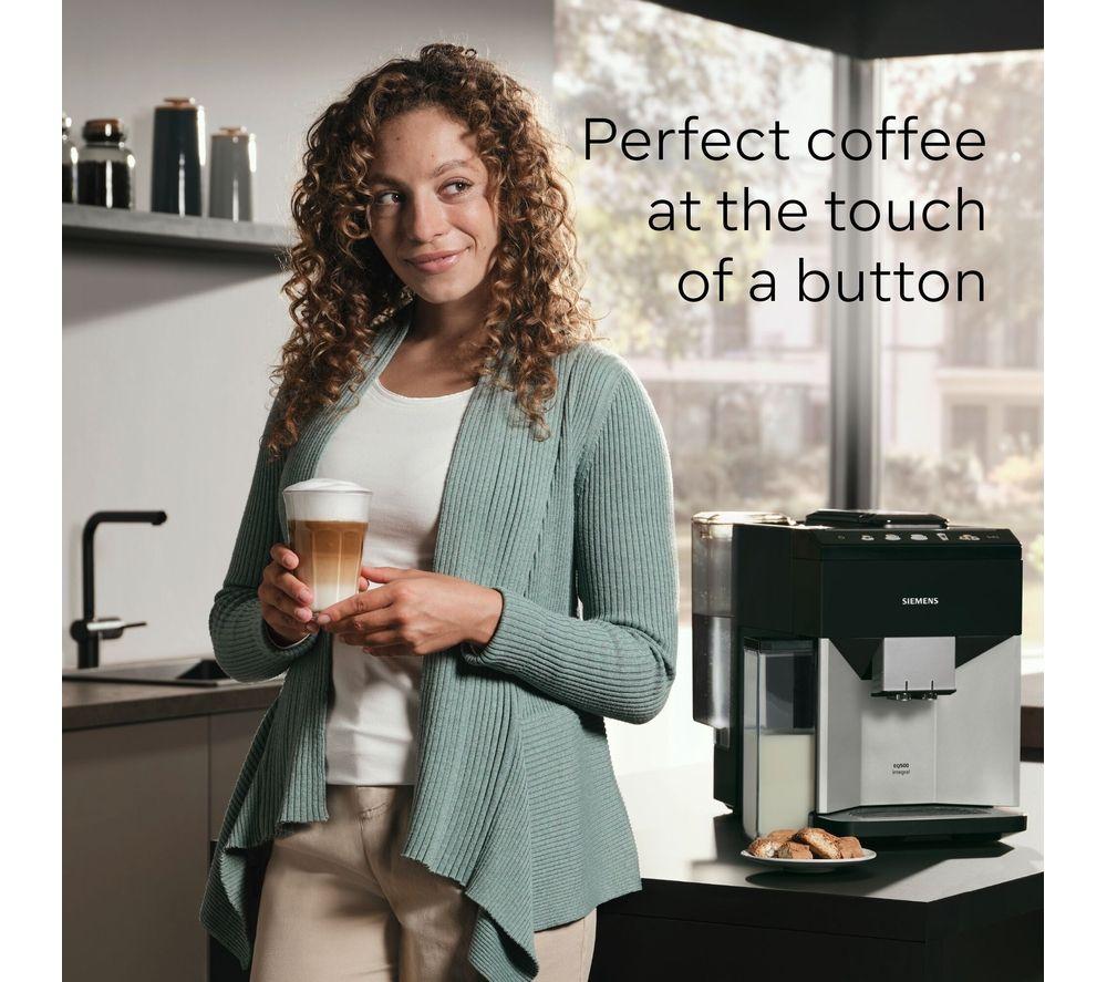 SIEMENS TQ513GB1 EQ500 Bean to Cup Fully Automatic Coffee Machine - Black & Stainless Steel image number 7 of 12