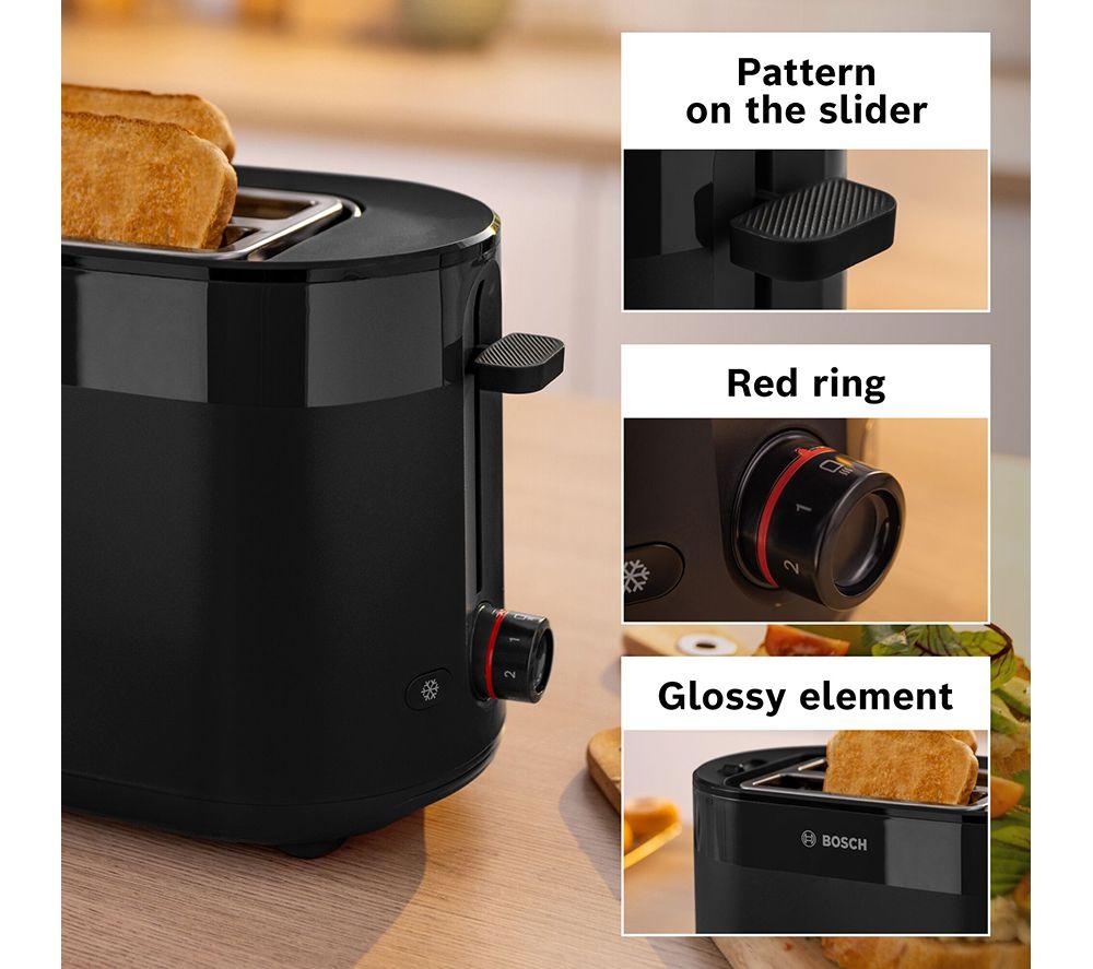 BOSCH MyMoments Delight TAT2M123GB 2-Slice Toaster &ndash; Black image number 3 of 8