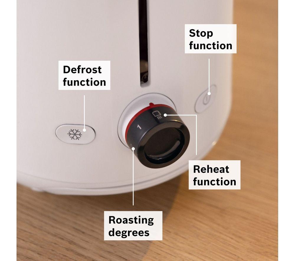 BOSCH MyMoments Delight TAT2M121GB 2-Slice Toaster - White image number 5 of 11