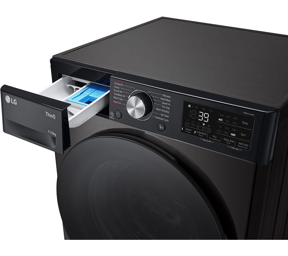 LG Turbowash360 FWY916BBTN1 WiFi-enabled 11 kg Washer Dryer - Black image number 9 of 15