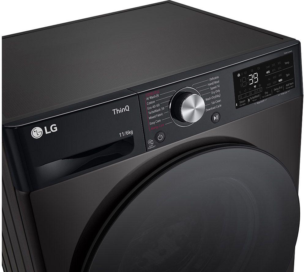 LG Turbowash360 FWY916BBTN1 WiFi-enabled 11 kg Washer Dryer - Black image number 14 of 15