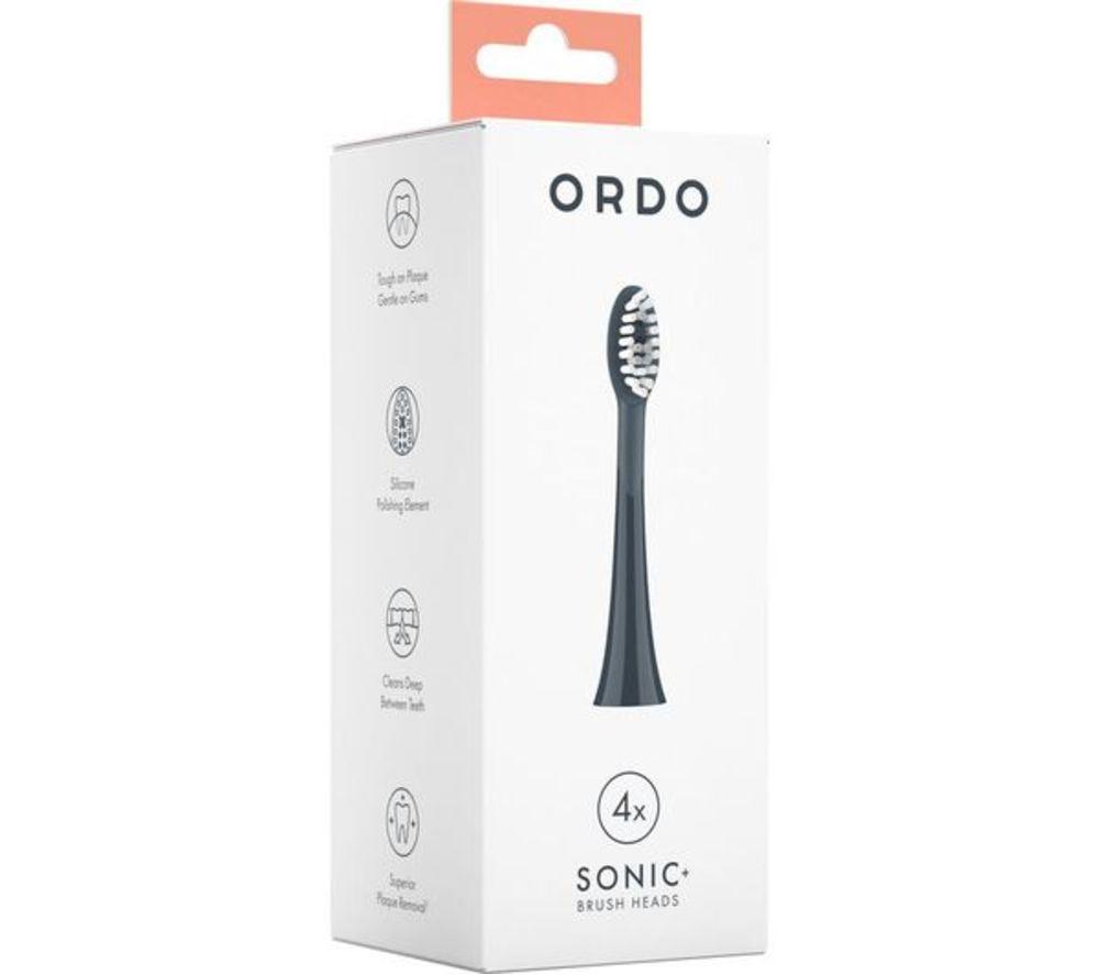 ORDO Sonic+ Replacement Toothbrush Heads - Pack of 4, Charcoal Grey image number 3 of 4