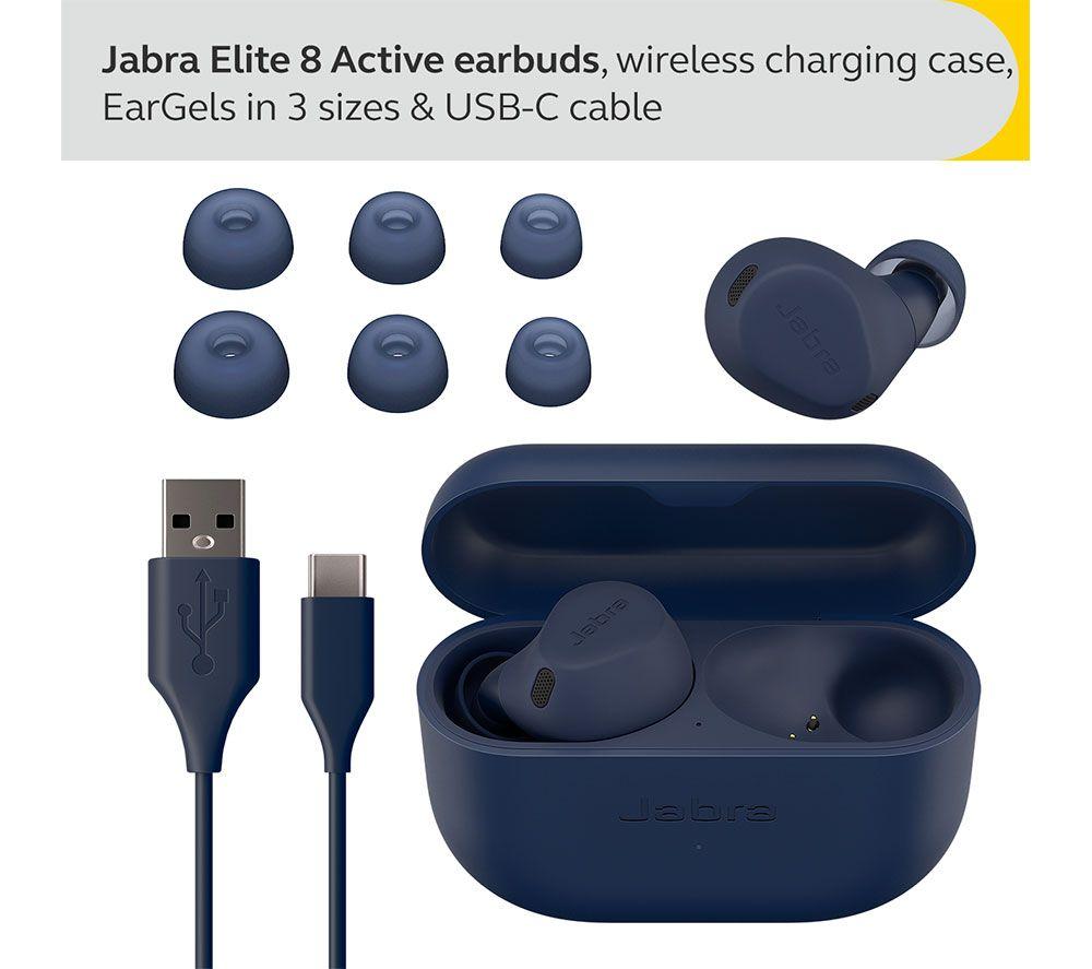 JABRA Elite 8 Active Wireless Bluetooth Noise-Cancelling Earbuds - Navy Blue - image 9