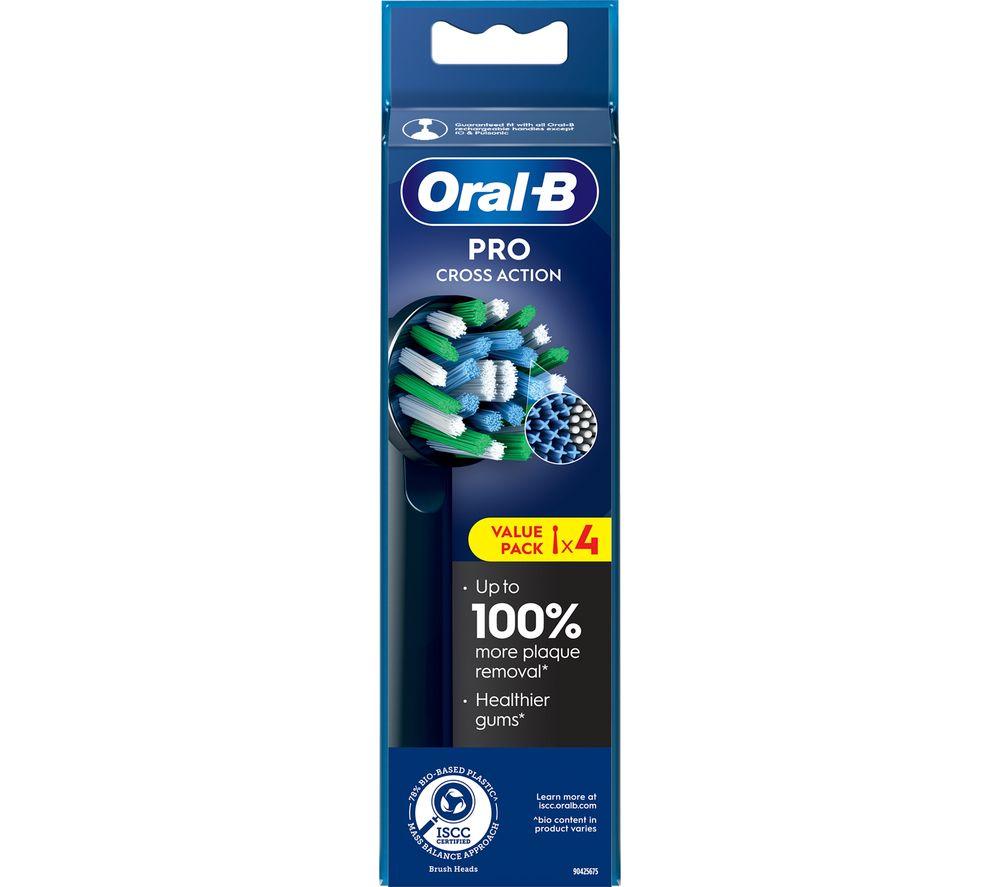 ORAL-B Pro Cross Action Replacement Toothbrush Head &ndash; Pack of 4, Black image number 2 of 2