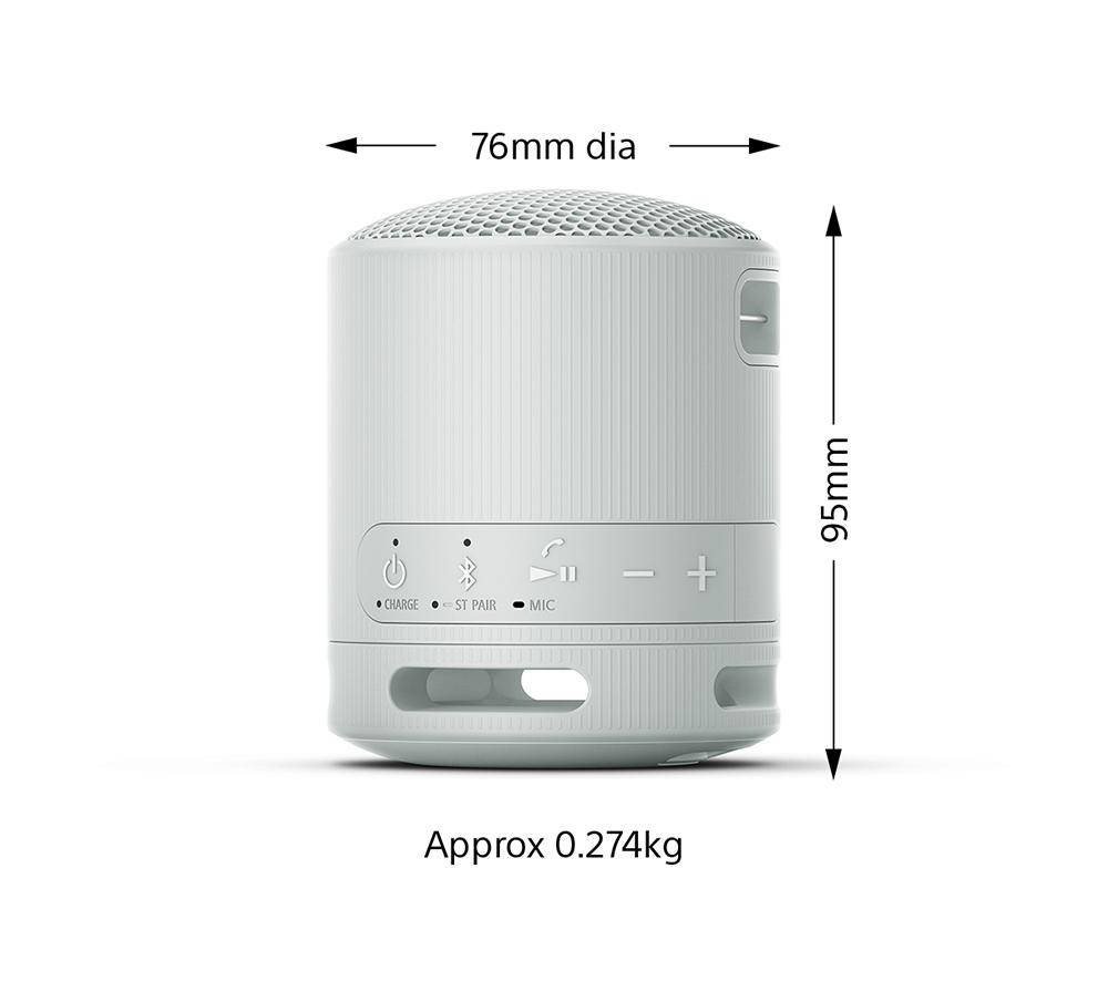SONY SRS-XB100 Portable Bluetooth Speaker - Light Grey image number 2 of 9