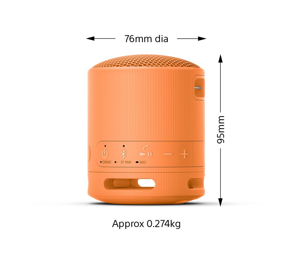 SONY SRS-XB100 Portable Bluetooth Speaker - Orange image number 2 of 9