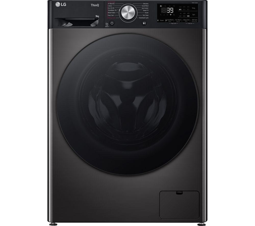 LG Counter-Depth MAX with AI F2Y709BBTN1 9 kg 1200 Spin Washing Machine - Platinum Black