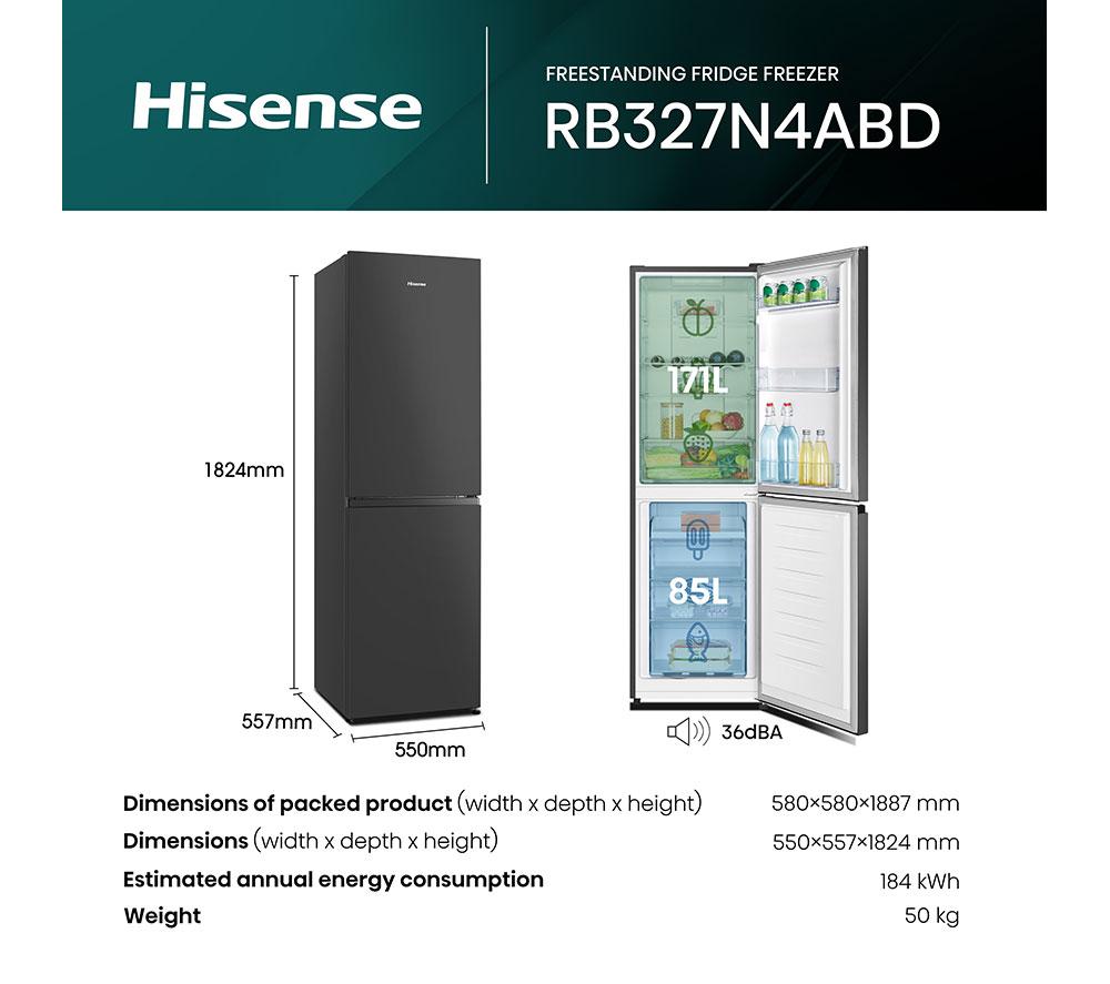 HISENSE RB327N4ABD 50/50 Fridge Freezer - Black image number 9 of 13
