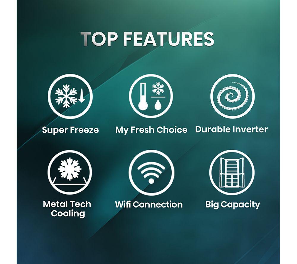 HISENSE PureFlat RQ758N4SASE Smart Fridge Freezer - Stainless Steel image number 2 of 14