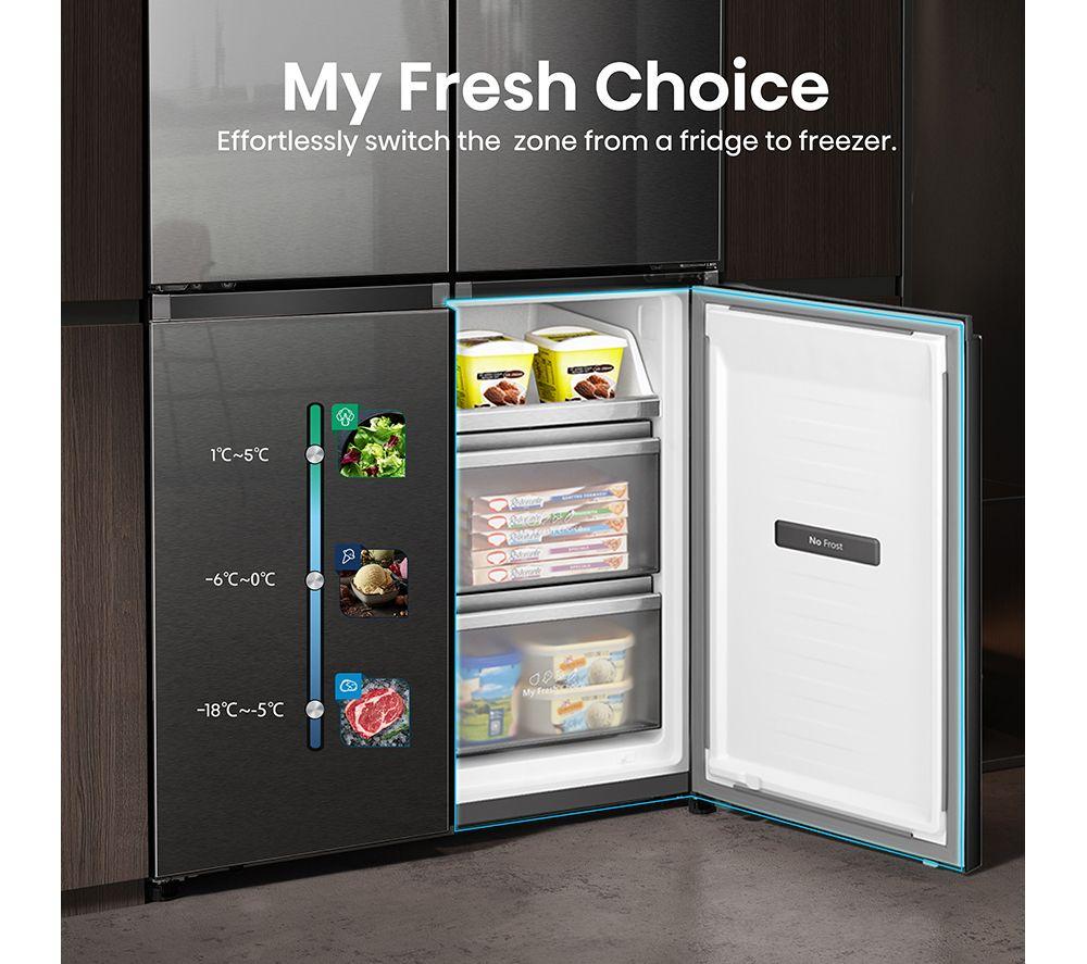 HISENSE PureFlat RQ758N4SASE Smart Fridge Freezer - Stainless Steel image number 3 of 14
