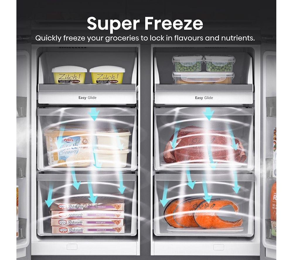 HISENSE PureFlat RQ758N4SASE Smart Fridge Freezer - Stainless Steel image number 5 of 14