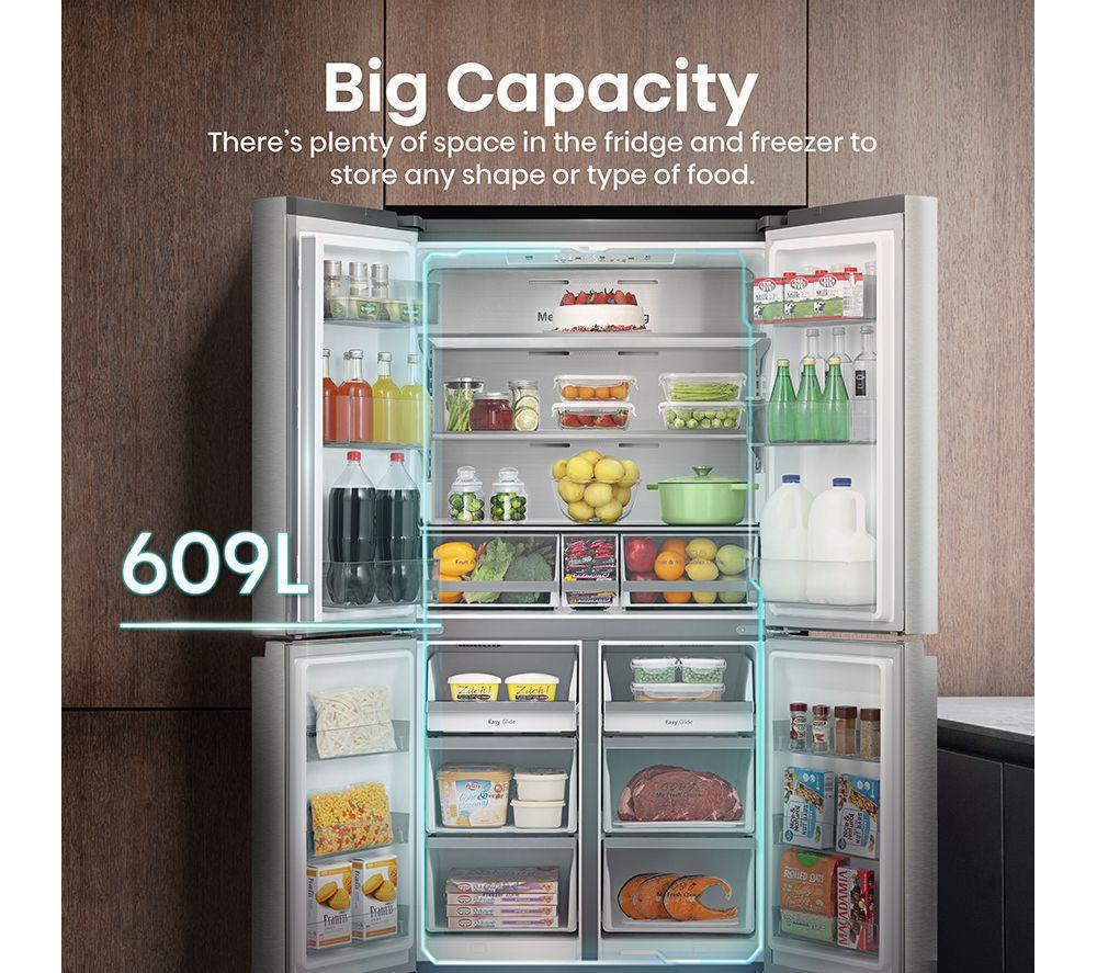 HISENSE PureFlat RQ758N4SASE Smart Fridge Freezer - Stainless Steel image number 6 of 14