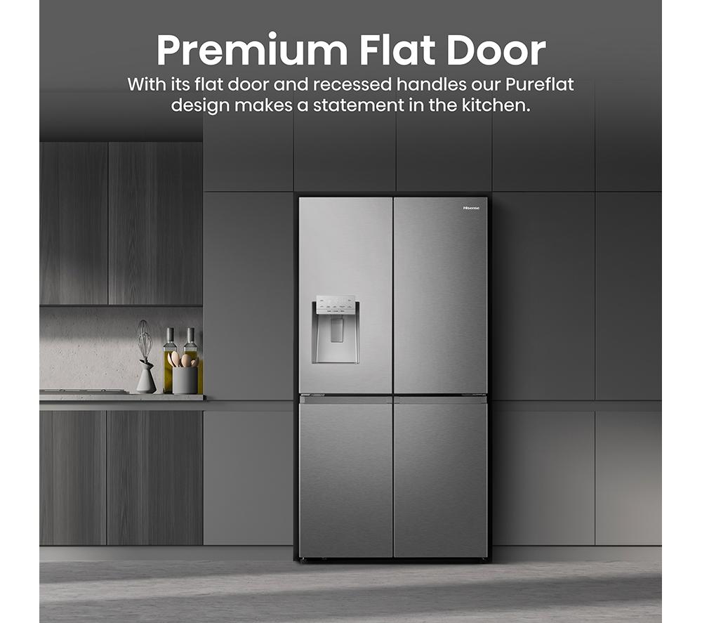 HISENSE PureFlat RQ760N4SASE American-Style Smart Fridge Freezer - Stainless Steel image number 3 of 14