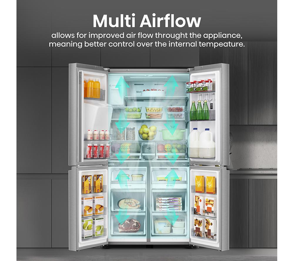 HISENSE PureFlat RQ760N4SASE American-Style Smart Fridge Freezer - Stainless Steel image number 5 of 14
